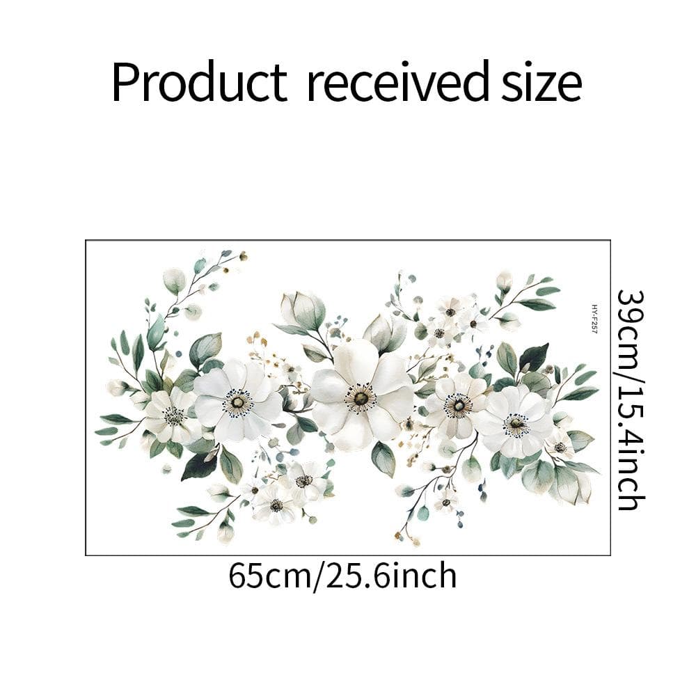 Fresh Jasmine Wall Decal for Bedroom, Living Room, Bathroom, and Kitchen - Removable Floral Sticker