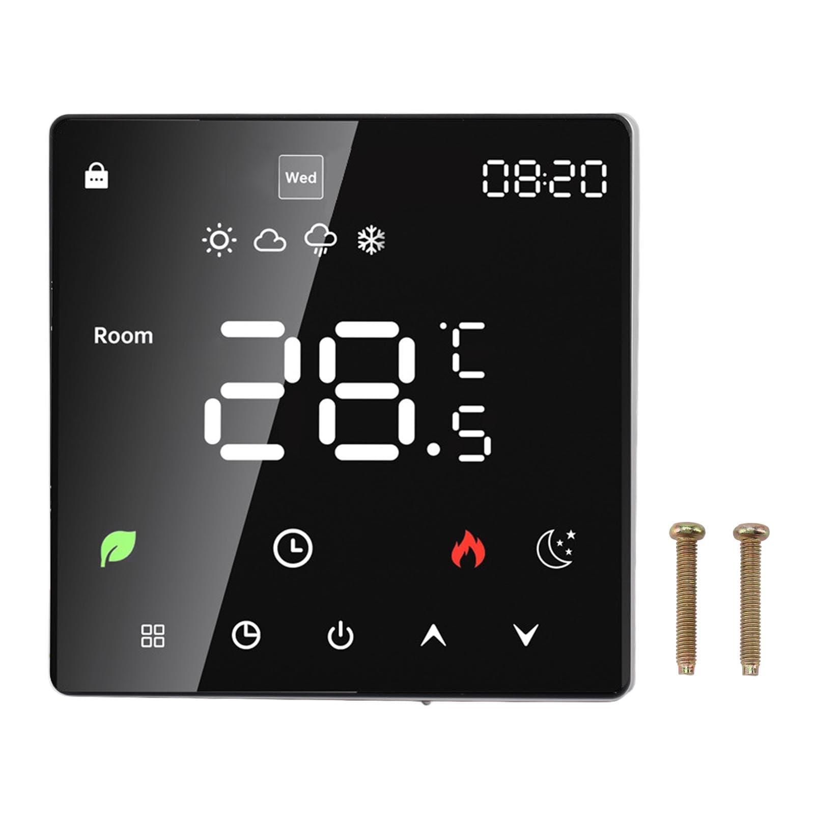 3A Digital Thermostat with LCD Display Smart Programmable Thermostat with Touchscreen Hydronic Without WiFi