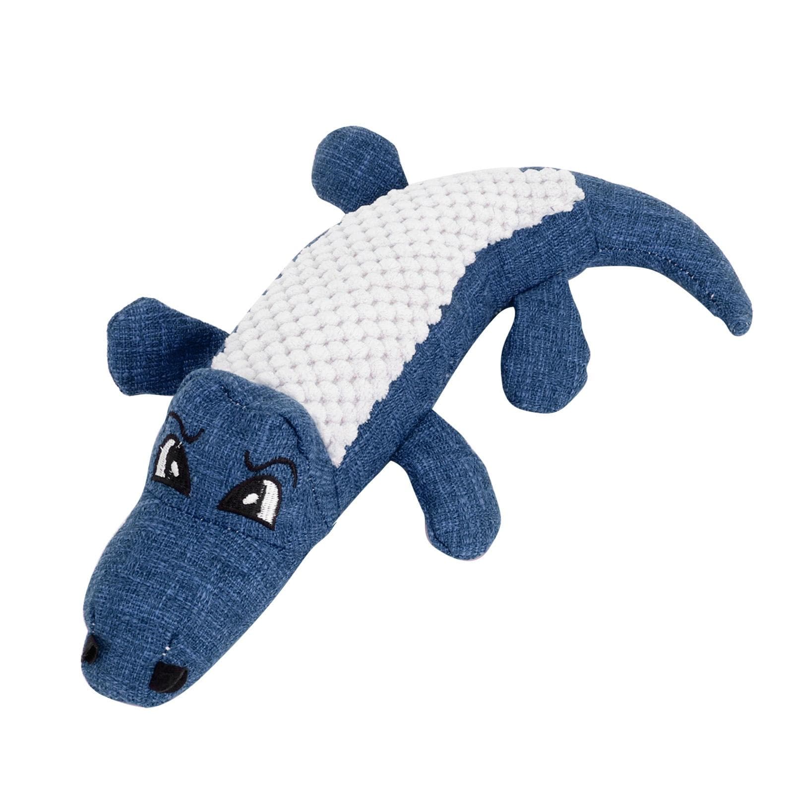 Dog Toys Simulation Crocodile Shape Plush Stuffed Bite Resistant Molar Pet Dog Vocal ToysBlue blue