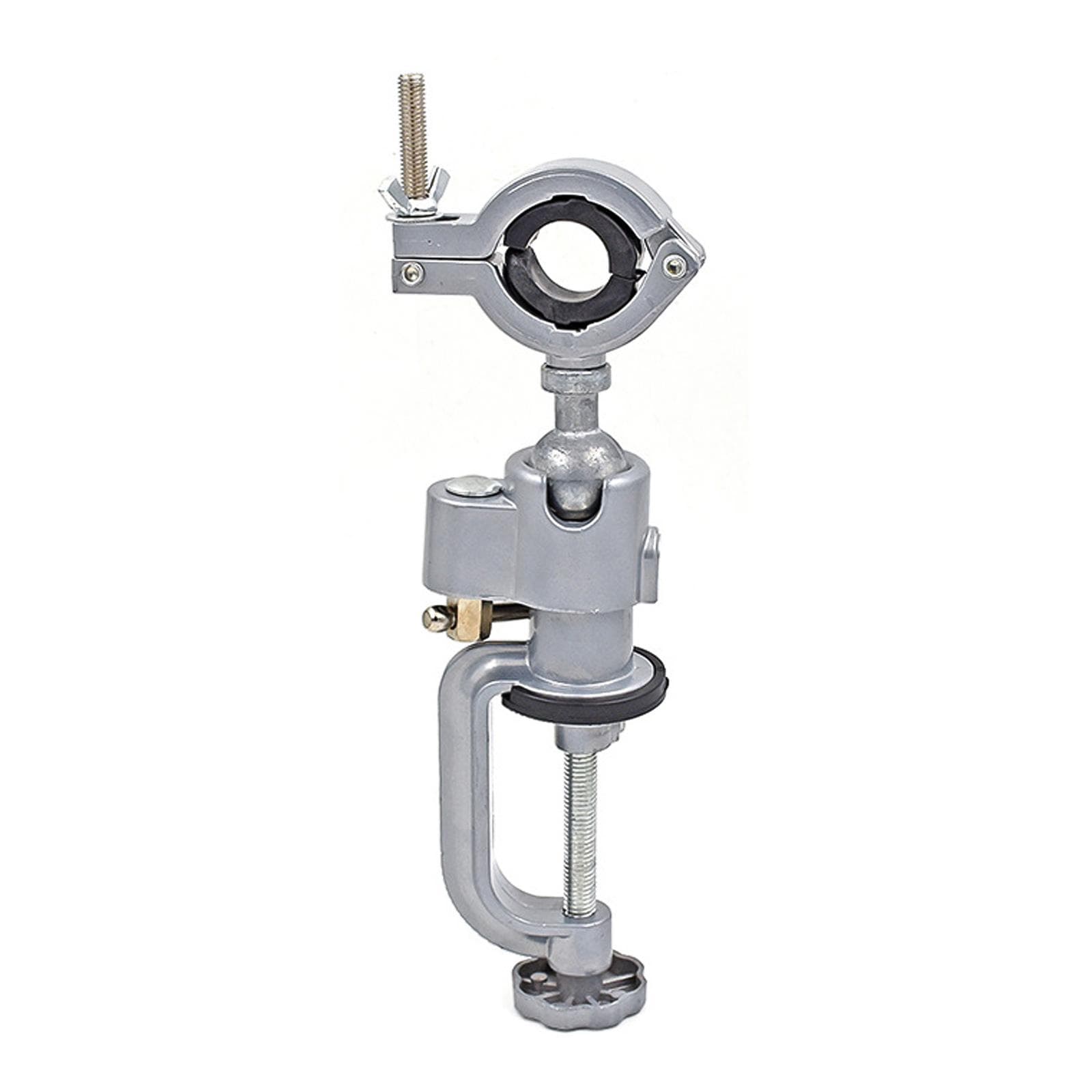 Bench Clamp Vise 360 Degree Universal Electric Drill Stand Aluminum Alloy Grinder Holder Bracket silver