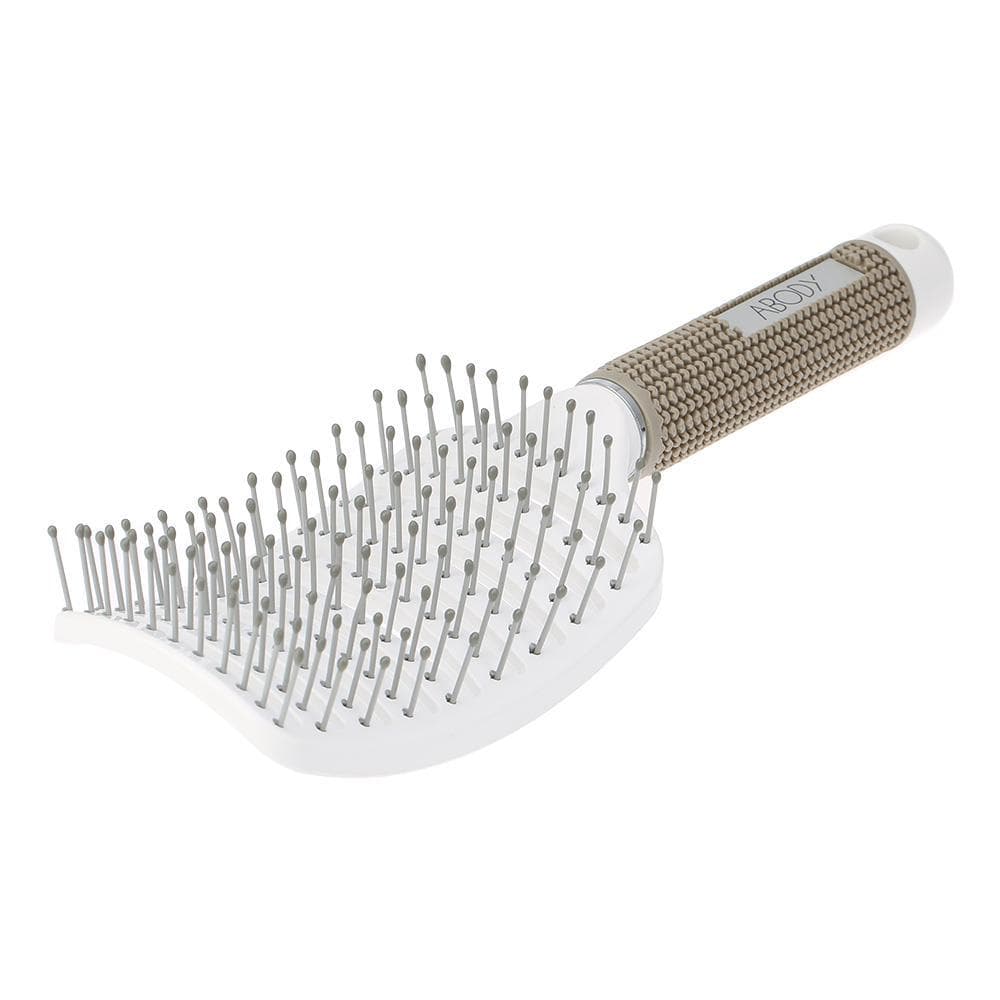 Abody Abody Girls Hair Scalp Massage Comb Hairbrush Bristle Nylon Women Wet Curly Detangle Hair Brush for Salon Hairdressing Styling Tools white