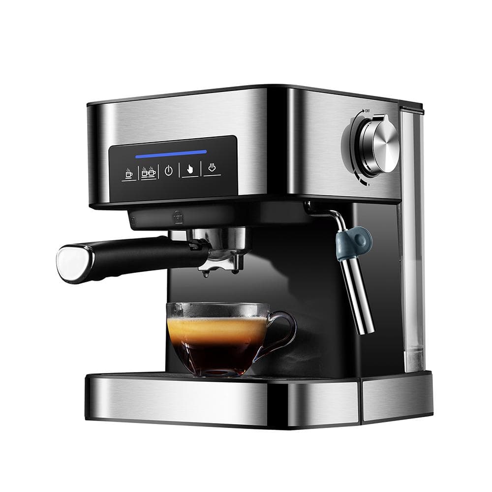 Espresso Coffee Machine 20 Bar 15 Cups 1.6L Capacity Water Tank 850W Espresso Maker with Steam Milk black/silver