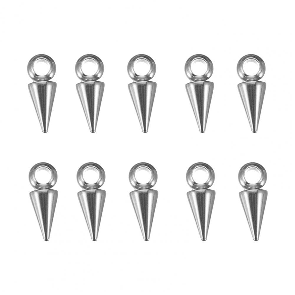 Diy Necklace Pendants 10 Pcs Stainless Steel Cartridge Shape Jewelry Pendants Set Diy Hanging Ornaments for Necklace Earrings