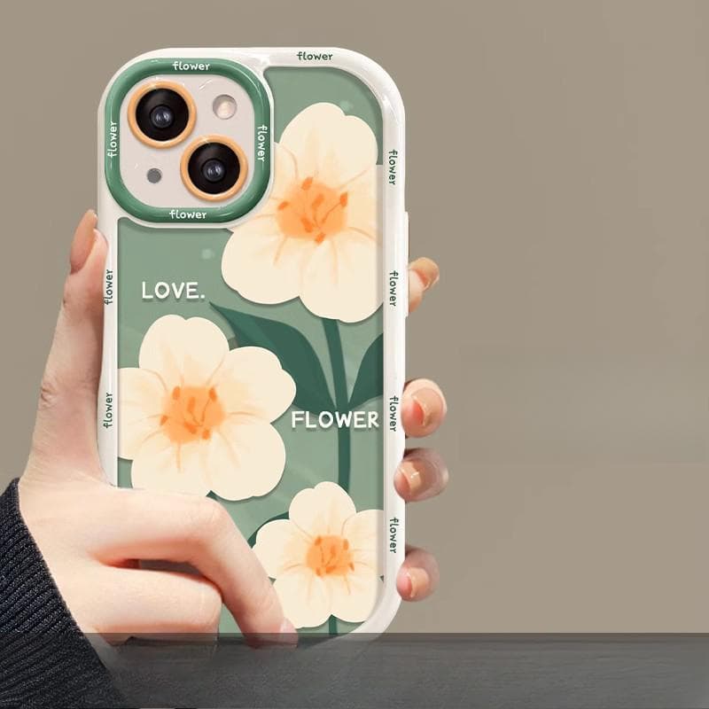 Applicable To Apple 14 Mobile Phone Case New Women's IPhone 13pro Oil Painting Flowers 12/11 High-end Silicone Anti-fall iPhone SE (2nd Generation)
