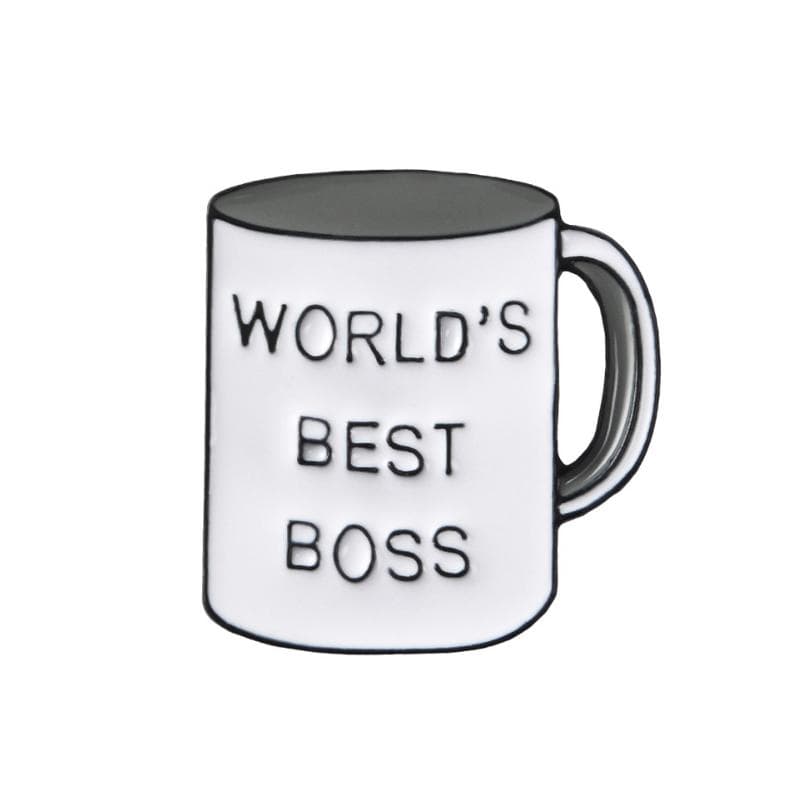 Best Boss Mug Brooch Office Coffee Cup Enamel Pin Daily Supplies Pins Badge for Women Men Boss Gift Lapel Pin Jewelry CHINA