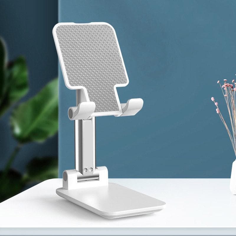 Universal Desktop Mobile Phone Holder Stand for IPhone IPad, Adjustable Tablet Foldable Table Cell Phone Desk Stand Holder, 1 Piece white