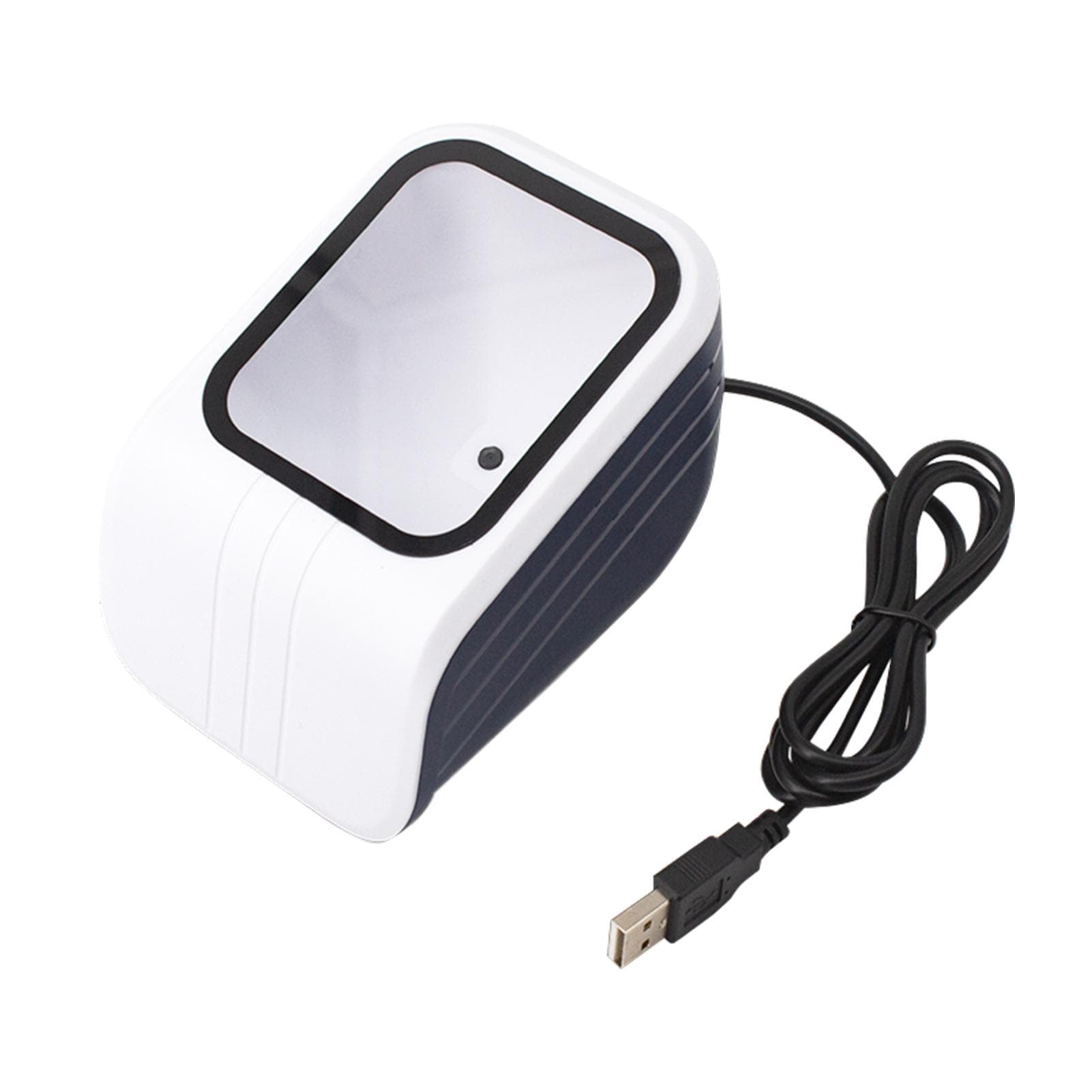 1D 2D QR Barcode Scanner Platform with Voice Announcement Prompt USB Wired Bar Code Reader white