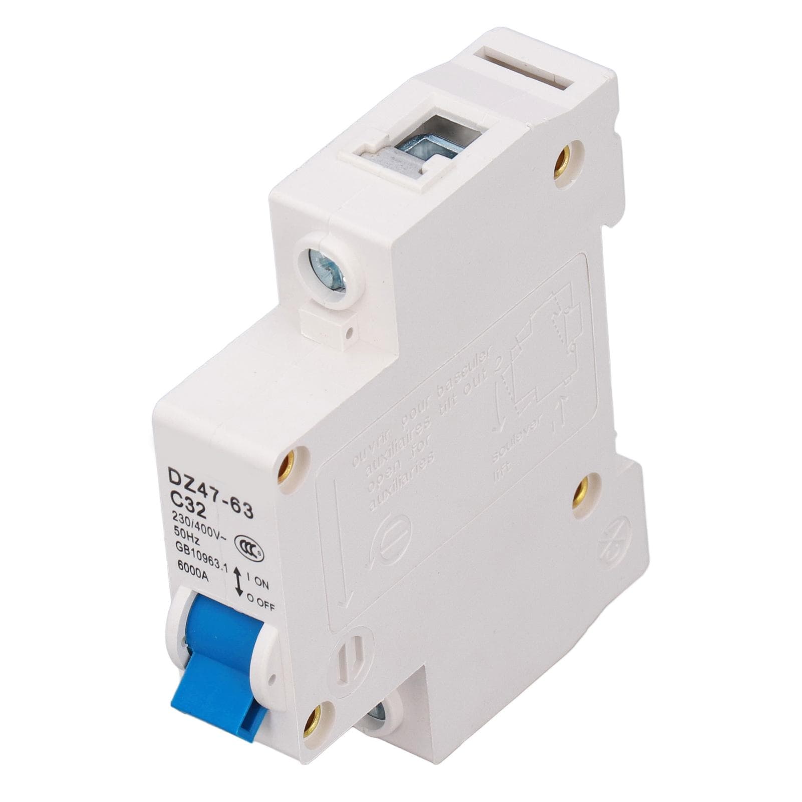 Circuit Breaker 1P MCB DIN Rail Mount 6000A Breaking Capacity 230V 400V 32A for Home Office
