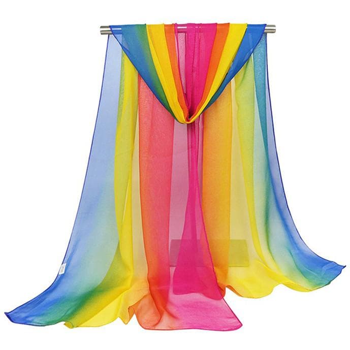 Gradient Color Silk Scarf Ladies Scarf Tulle Scarf Training Dance Scarf