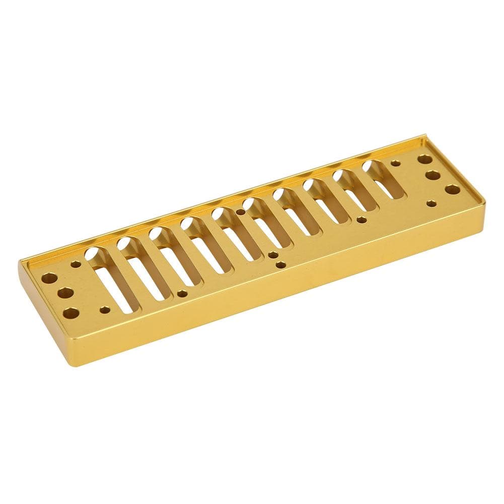 Harmonica Comb 10?Hole Blues Harp Comb Part for HOHNER SP20 Aluminum Alloy Harmonica AccessoryGold