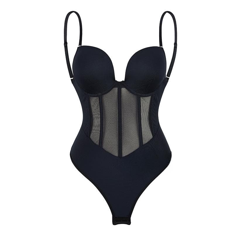Inner Wear Slimming Show Curves Breathable No-wear Shapewear Sexy Corset Bustier for Women M black