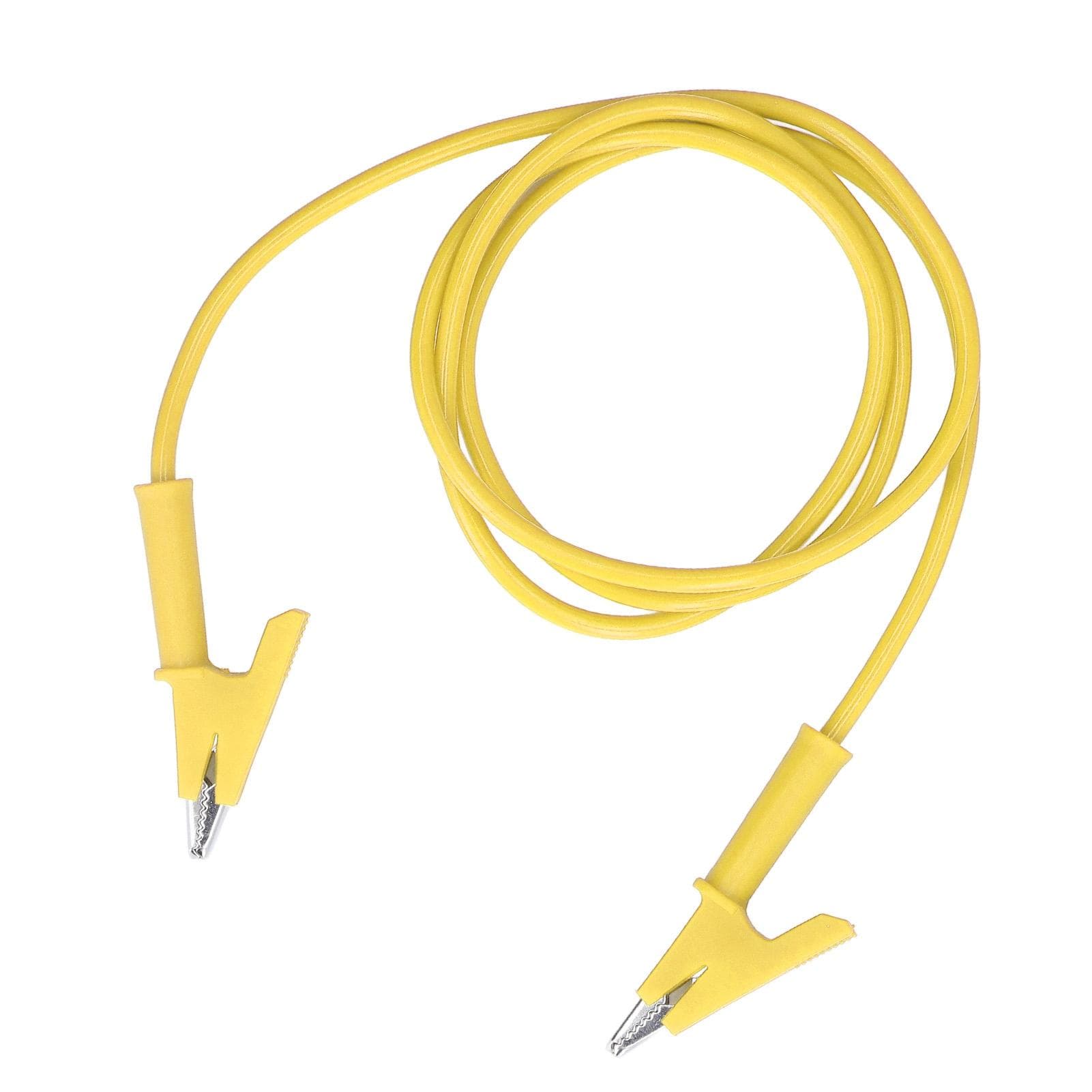 Crocodile Clip Test Dual Ended 10mm Opening Testing Cable Wire for Battery VehicleYellow
