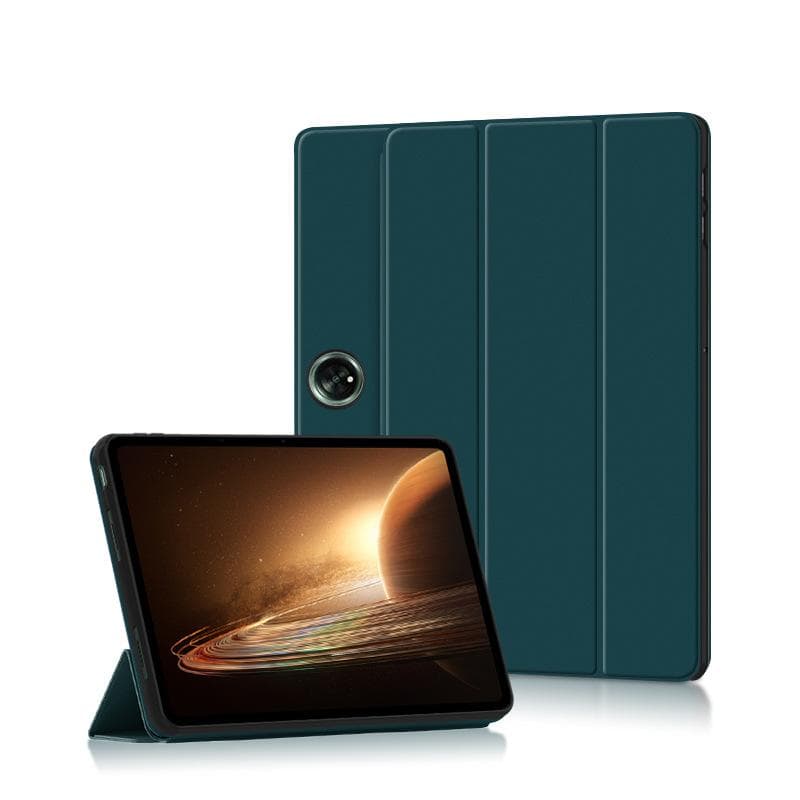 Case For OnePlus Pad 11.61 inch Magnetic PU Leather Stand Cover For OPPO Pad 2 11.61'' 2023 Tri-Folding Tablet Protective Cover OnePlus Pad 2023 dark green