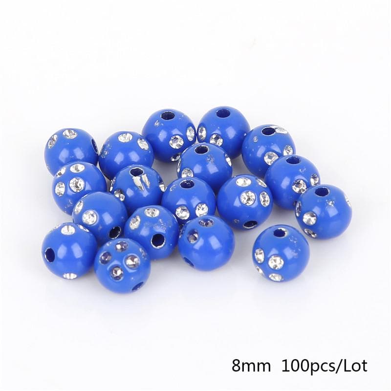 100pieces 8mm Shiny Acrylic Beads for Jewelry Making DIY Handcraft Bracelet Department 8mm 100pcs blue