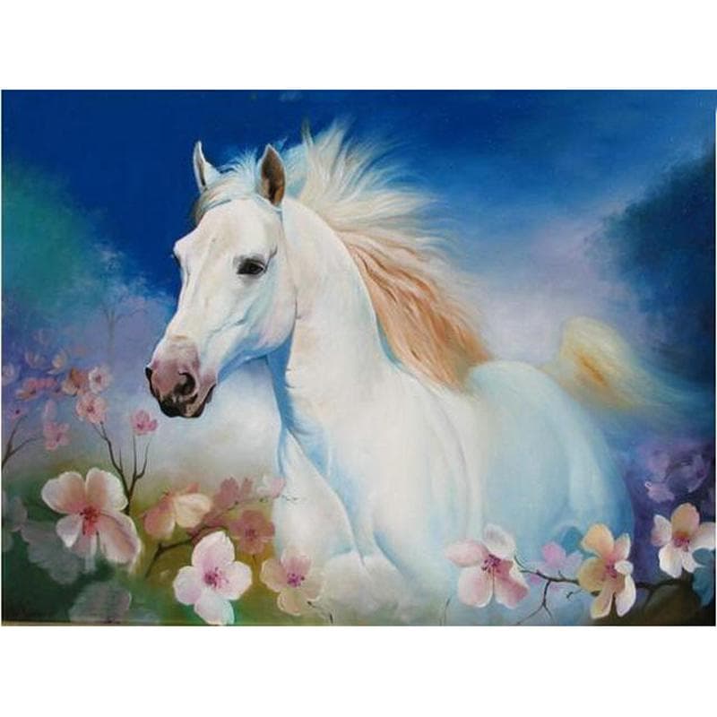 Diamond Painting Fire Horse Full Round Rhinestones Pictures Cross Stitch 20X30CM