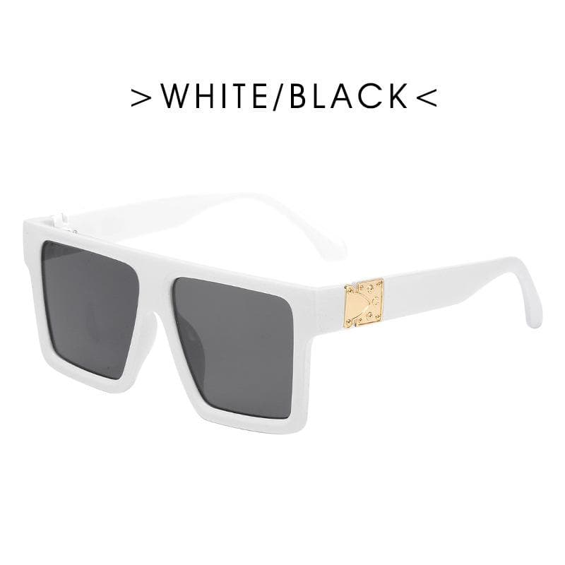 Classic Vintage Big Frame Square Sunglasses Women Men Luxury Designer Flat Top Sun Glasses Travel Shades