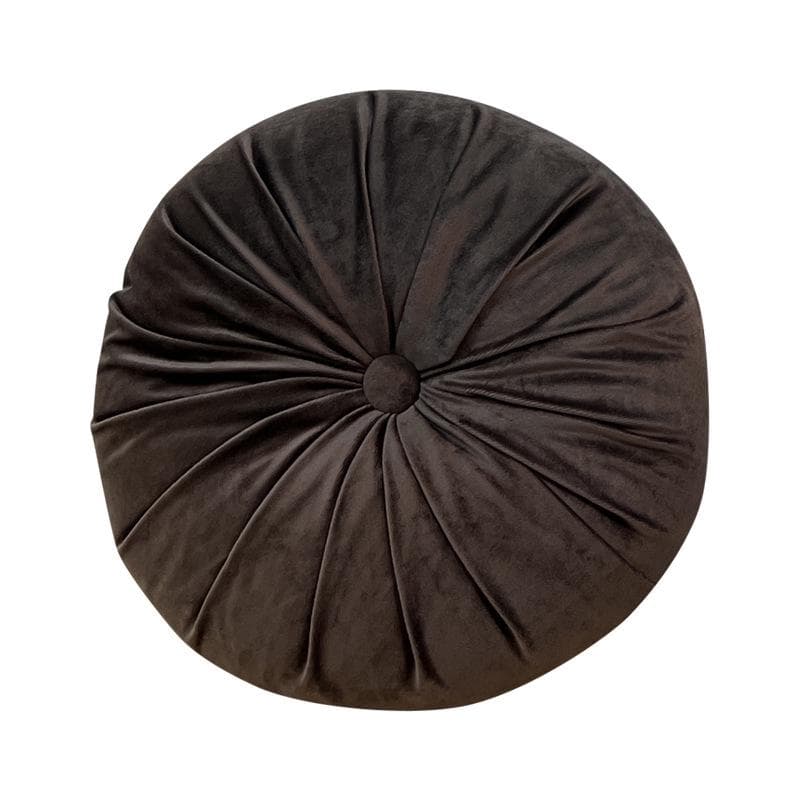 Round Pumpkin Velvet Cushion - Plush Solid Color Waist Support Pillow Diameter 35cm