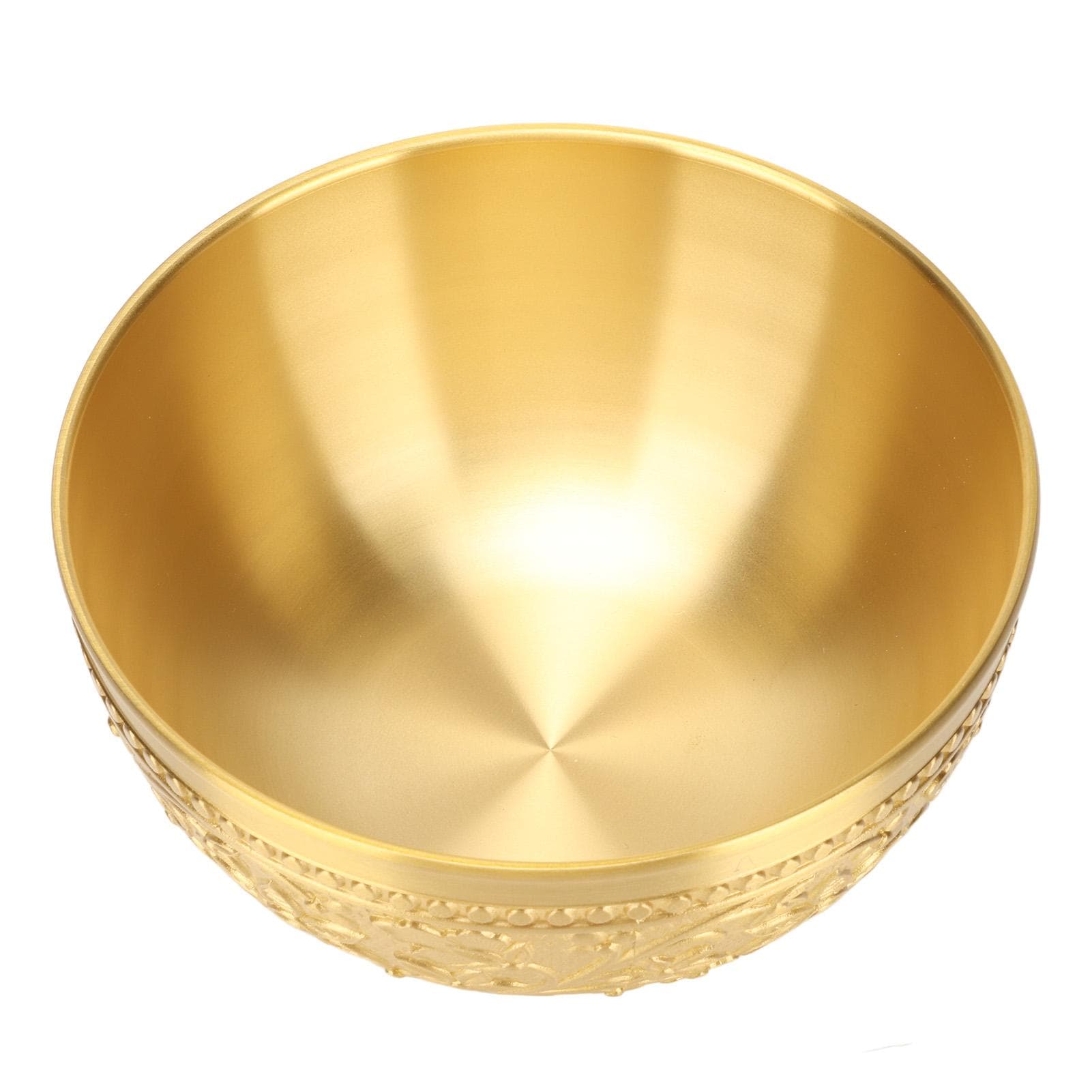 Brass Decorative Bowl Retro Exquisite Unique Carved Design Brass Bowl for Table Home Decoration L