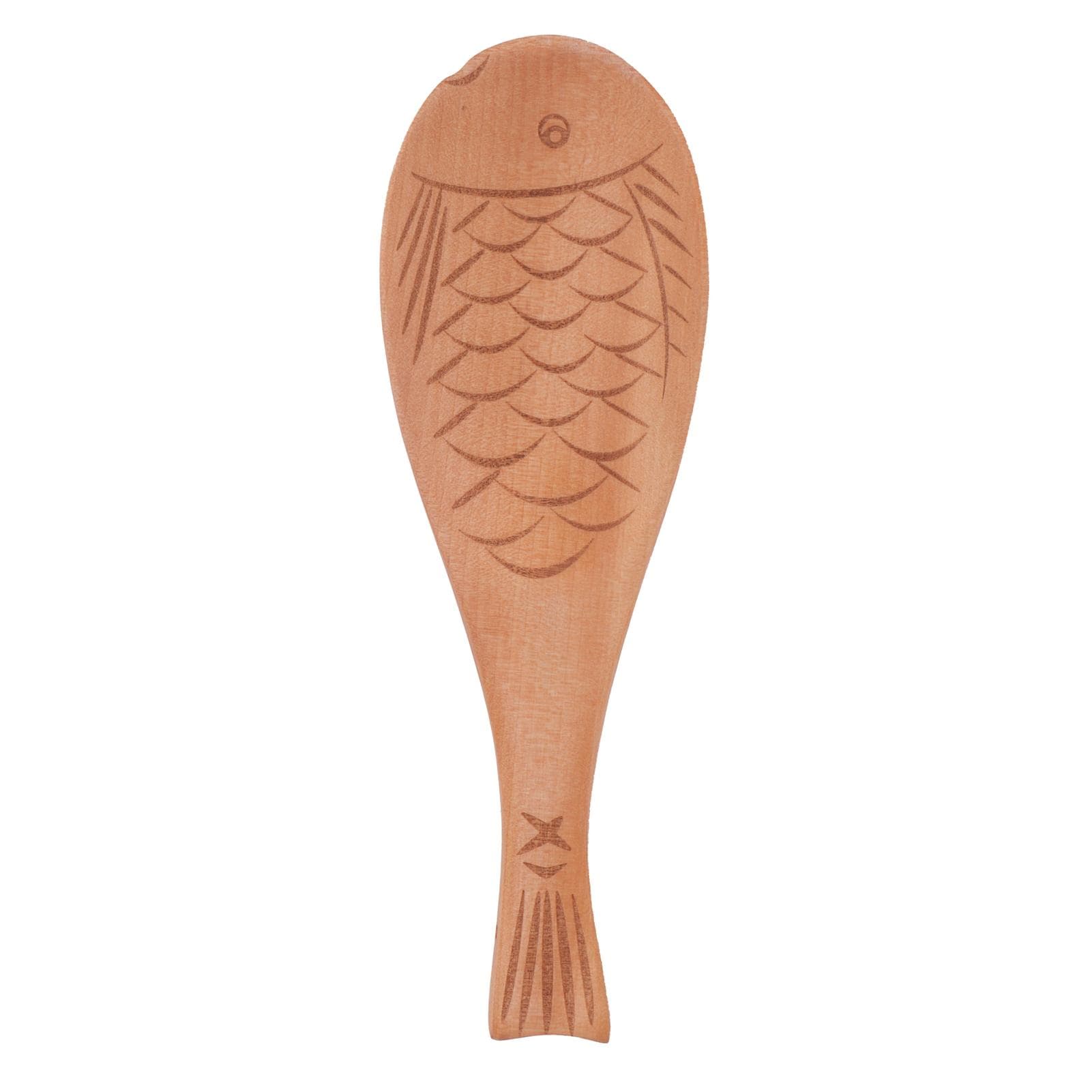 Fish Shaped Wood Rice Paddle Non Stick Rice Serving Spoon Scoop for Household Kitchen Supplies