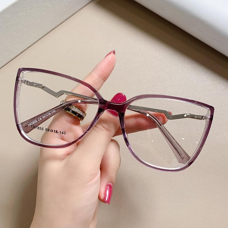 Trendy Cat Eye Glitter Reading Glasses Women Luxury Metal Frame Anti Blue Light Designer Optical Eyewear Presbyopia Glasses 0