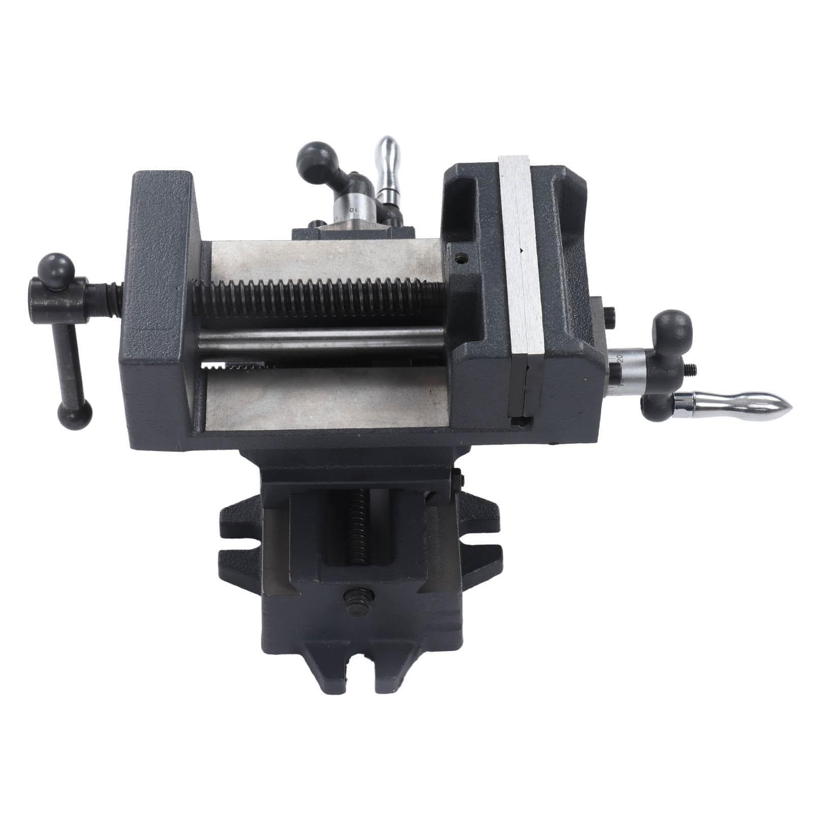 4in Cross Slide Drill Press Vise Cast Steel Bench Vise for Industrial Drilling Milling Machine