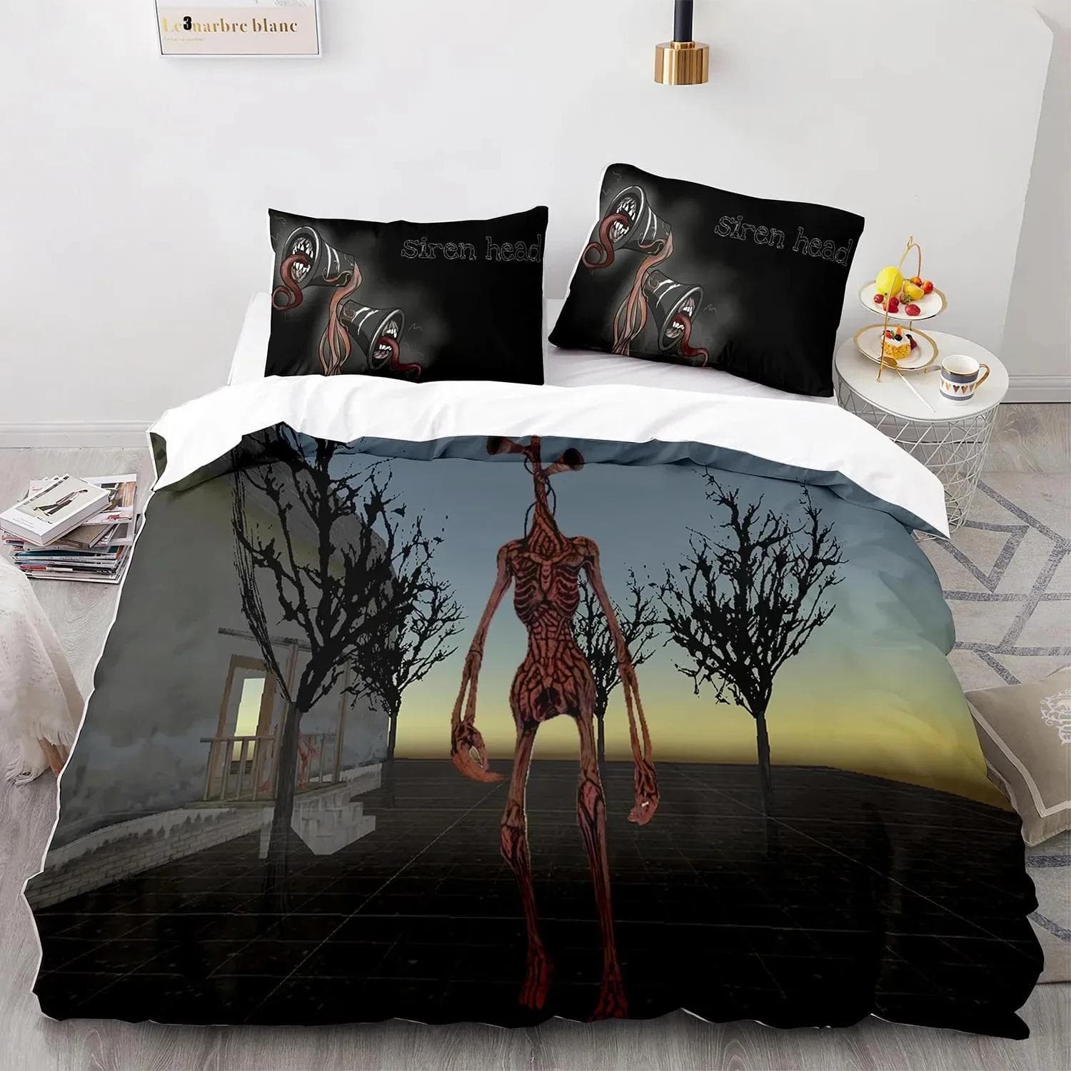 3D Print Siren Head Bedding Set Duvet Cover Bed Set Quilt Cover Pillowcase Comforter king Queen Size Boys Adult Bedding Set AU Single 140x210cm