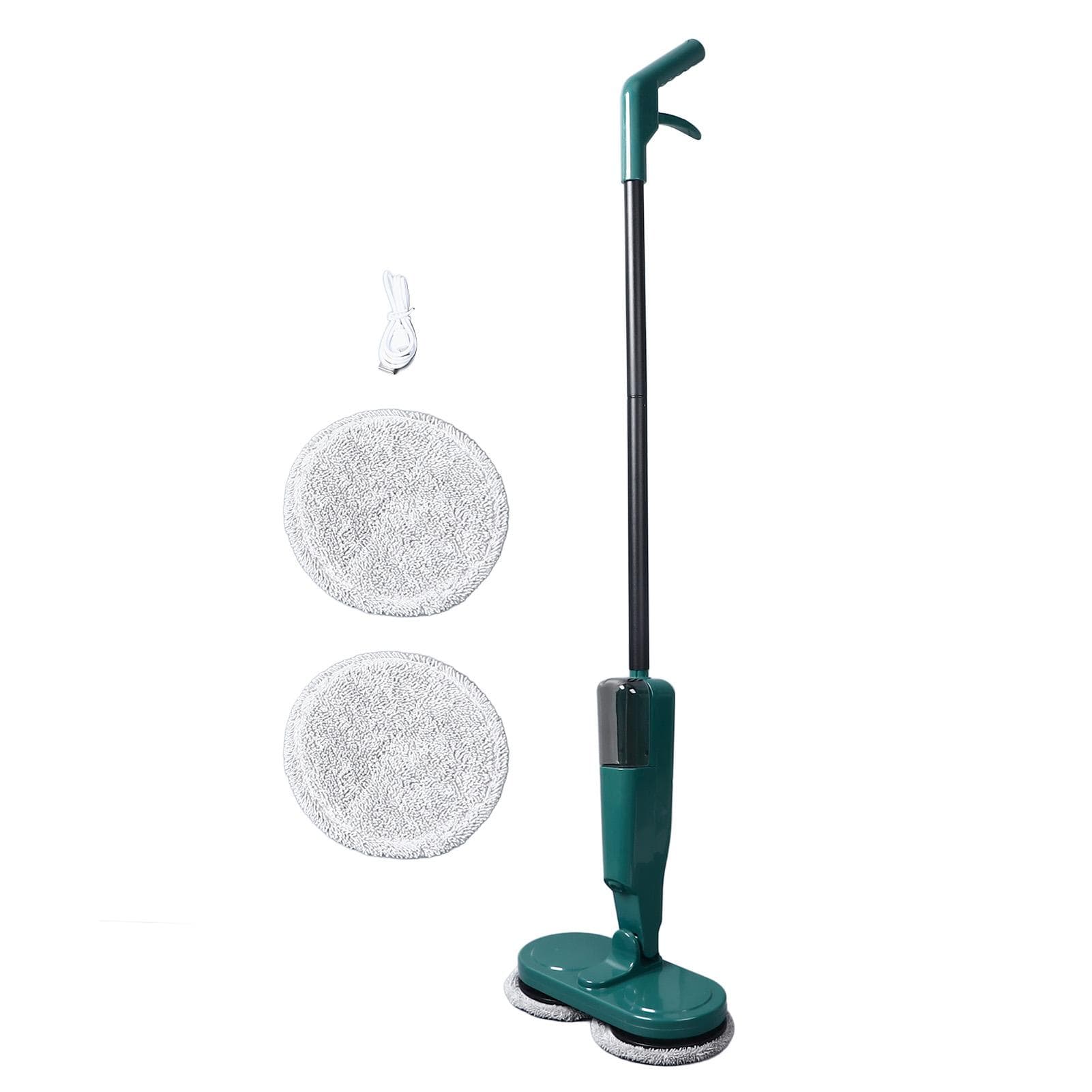 Electric Mop Rechargeable Lightweight Cordless Electric Mop with Water Sprayer for Hardwood Tile green