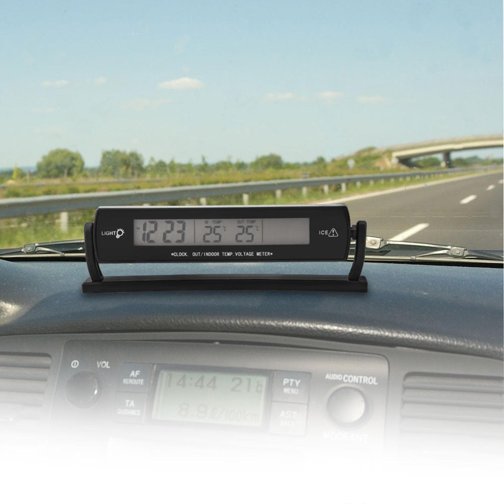 High Accuracy Auto Car Temperature Voltage Monitor Thermometer Voltmeter Digital LCD Display