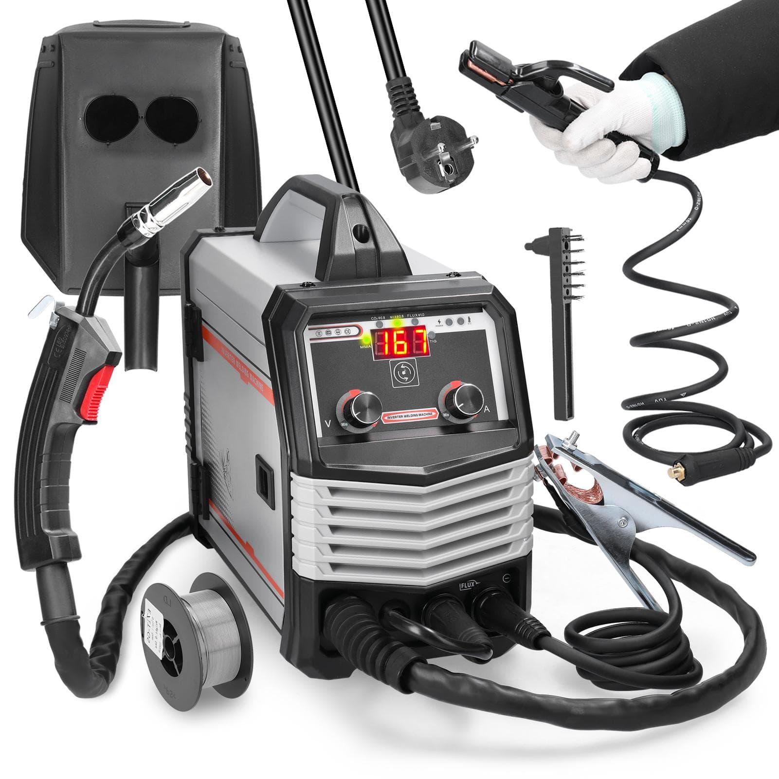 Multifunctional 4in1 MIG MMA MAG TIG160C Inverter Welders Multipurpose Portable Electric Welding multicolour