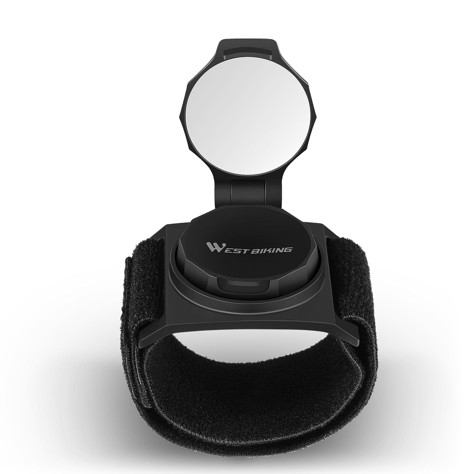 WEST BIKING Bike Wrist Rearview Mirror 360 degrees  Rotate Convex Reflector Arm Mirror Cycling Accessories black