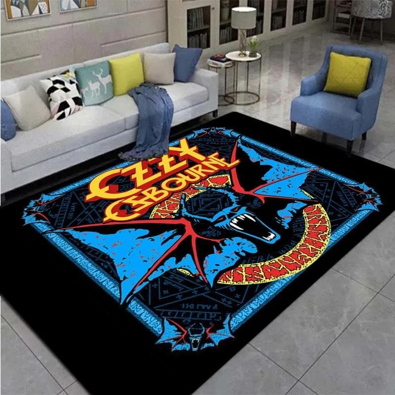 Ozzy Osbourne Band Printed Carpet Living Room Bedroom Fashionable and Aesthetic Anti slip Carpet Photography Props Birthday Gift 120cm by 80cm