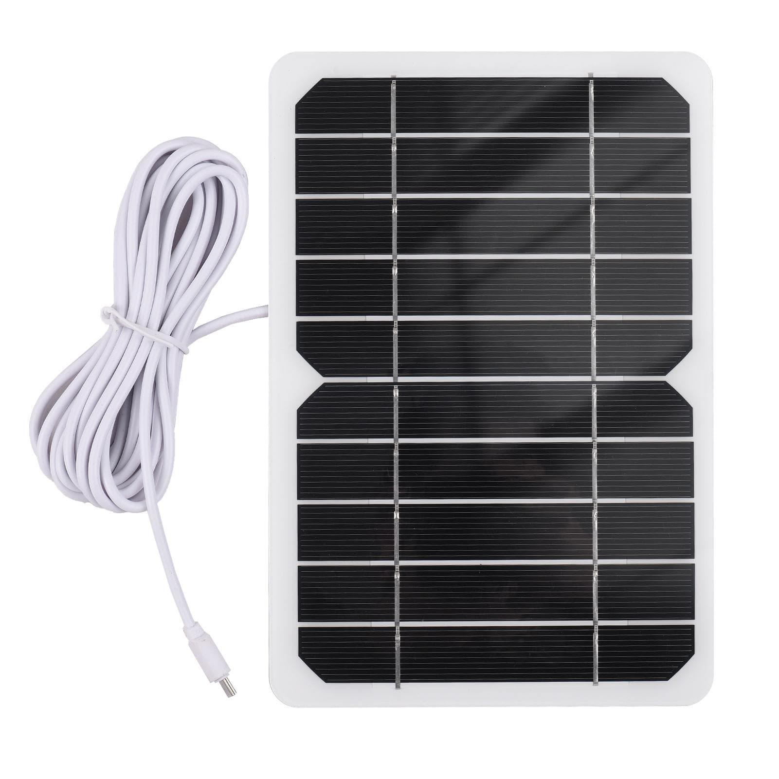 5W 5V Portable Solar Charger Waterproof Solar Panel Charger for Camping with Micro USB Plug for black