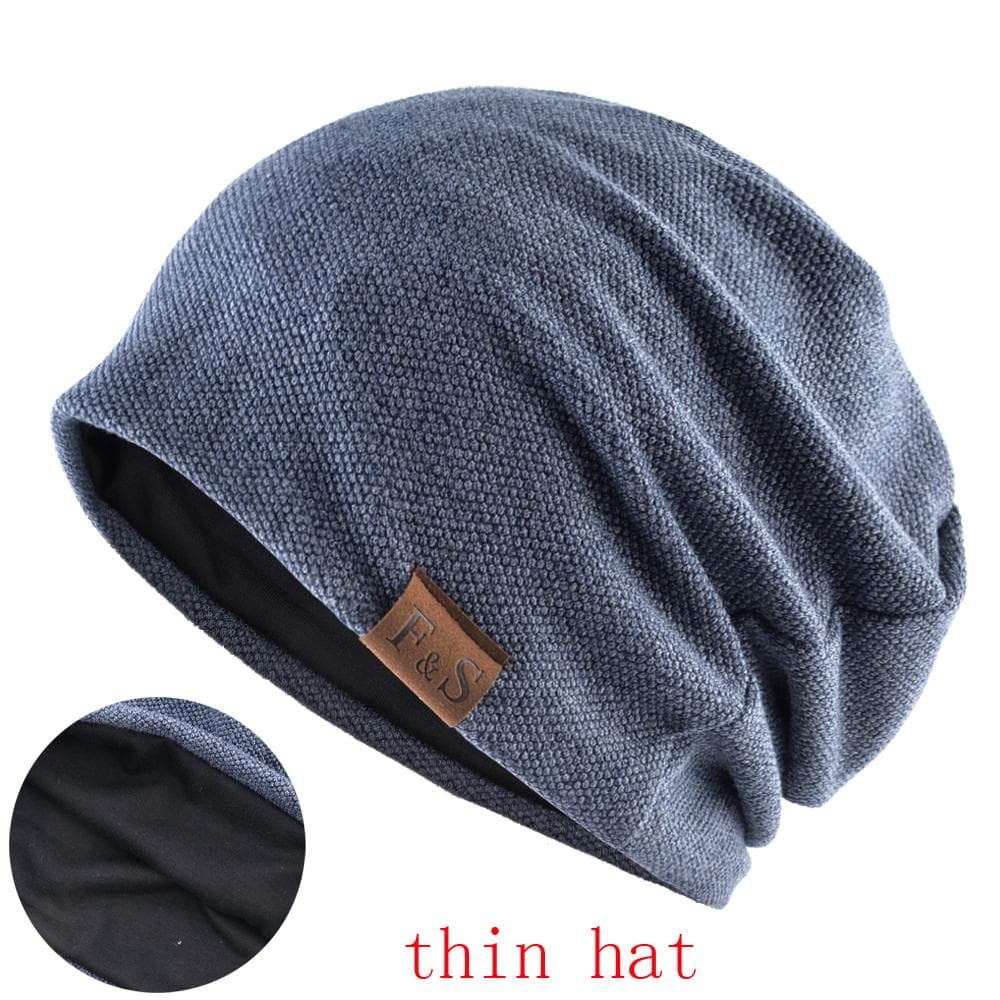 Fashion Beanie Hat For Men And Women Autumn Winter Solid Color Skullies Beanies Spring Casual Turban Hats Add Velvet 57-60cm