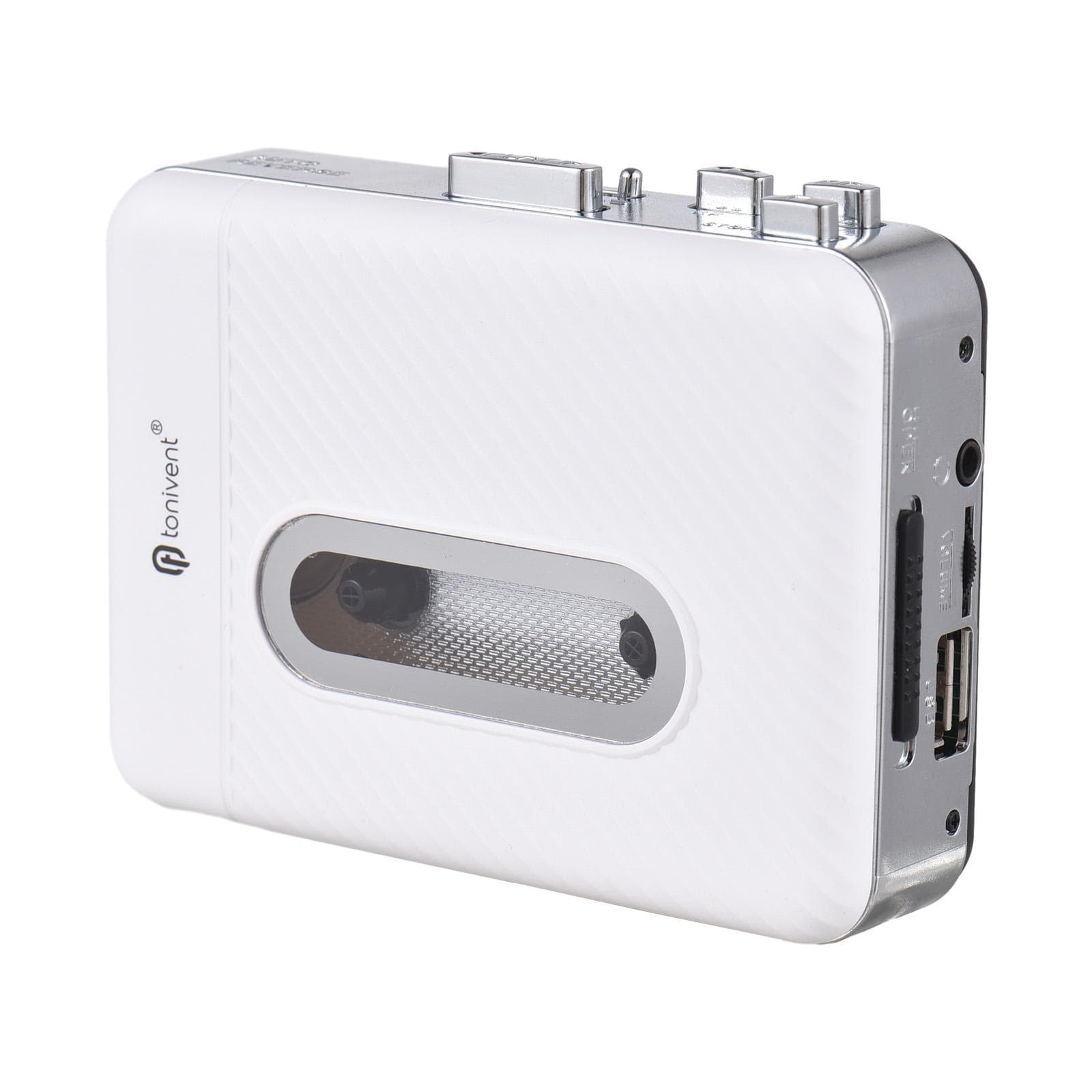 TONIVENT Cassette Tape to MP3 Converter Cassette To MP3 Card Player U Disk Tape Recorder to MP3 white