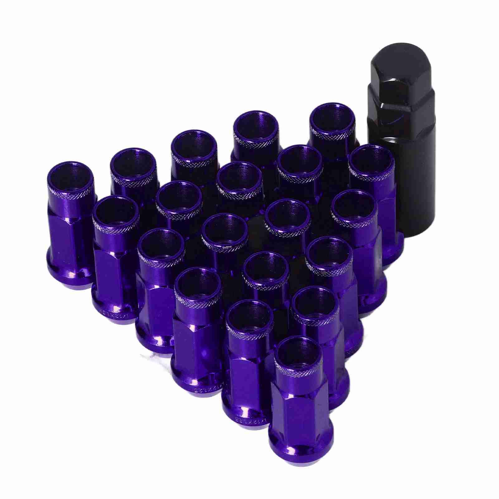 20pcs M12x1.25 Metal Wheel Lug Nuts Universal Car Accessories Replacement for Mitsubishi Gold purple