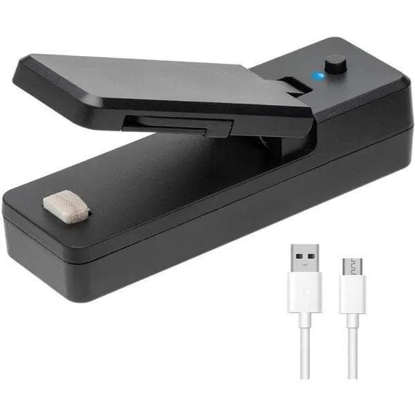 1Pcs Mini Sealer 2 In 1 Rechargeable Portable Bag Convenient Protable Food Bag Sealing Machines for Plastic Snack PVC Bags Outdoor Picnic Campaign black
