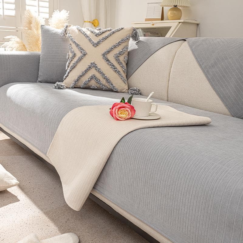 Modern Sofa Cover Cushion Light Luxury Chenille Leather Couch Cover Four Seasons Universal Non-slip Back Towel for Living Room 70x70cm 1pcs