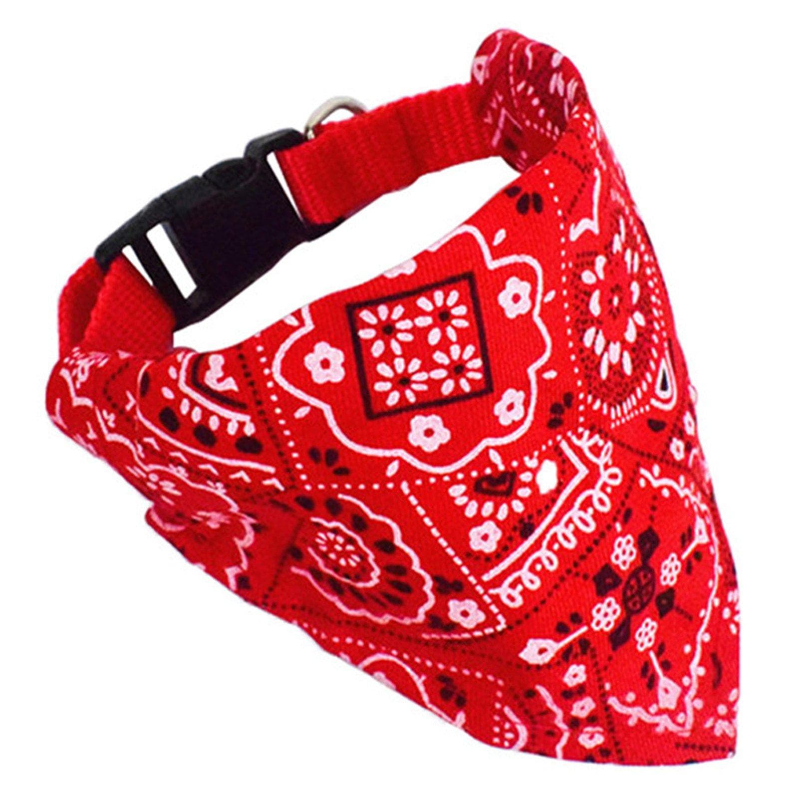 Pet Collar Bandana Adjustable Breathable Skin Friendly Triangular Print Dog Collar with Scarf for L 2.0cm/0.8in