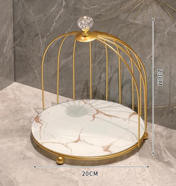 Iron Art Nordic Style Bird Cage Rack Lipstick Perfume Cosmetic Skin Care Product Storage Rack Finishing Table Rack