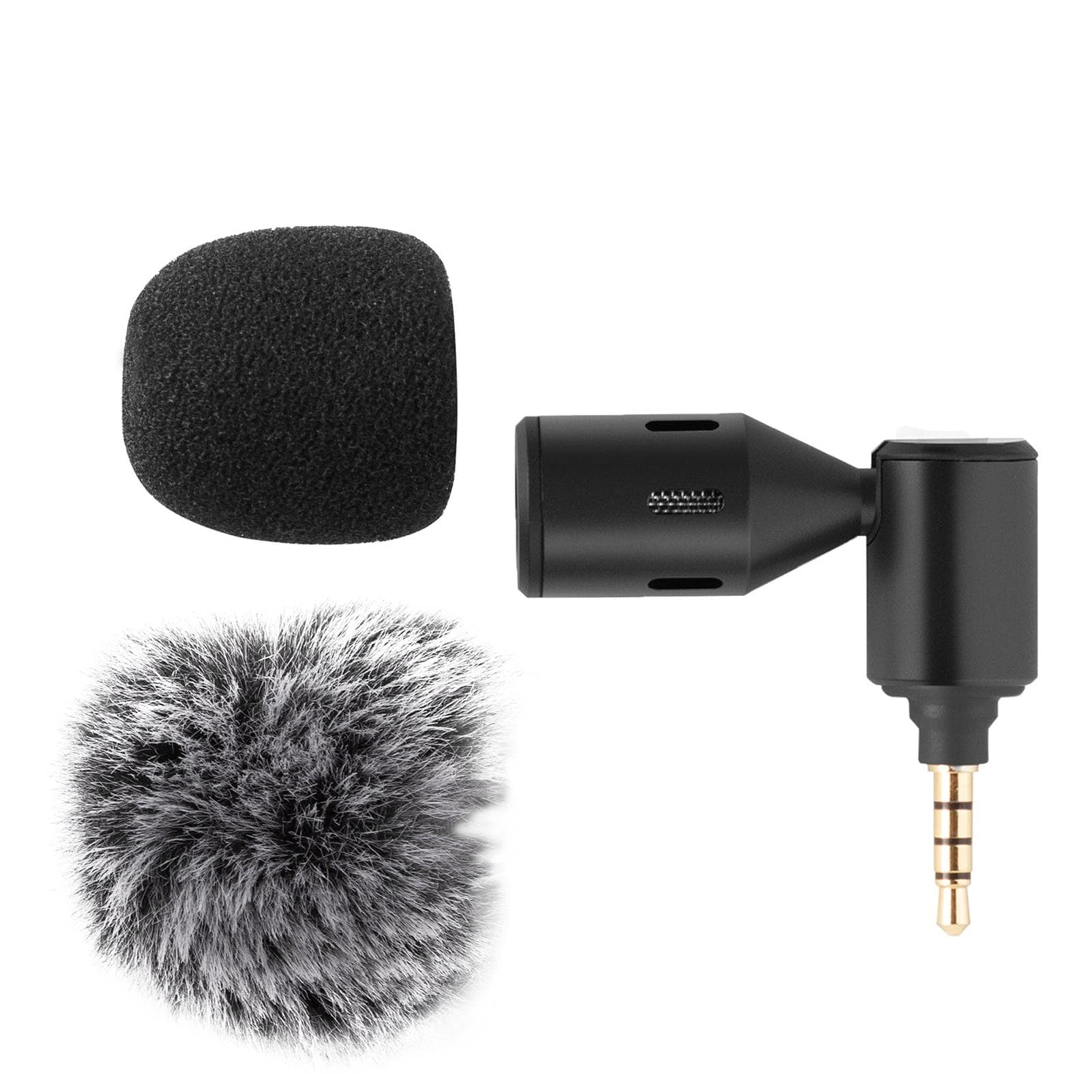 Mini Plug-in Smartphone Microphone Mobile Phone Mic Cardioid Pickup Type-C Plug 90° Angle 3.5mm Plug