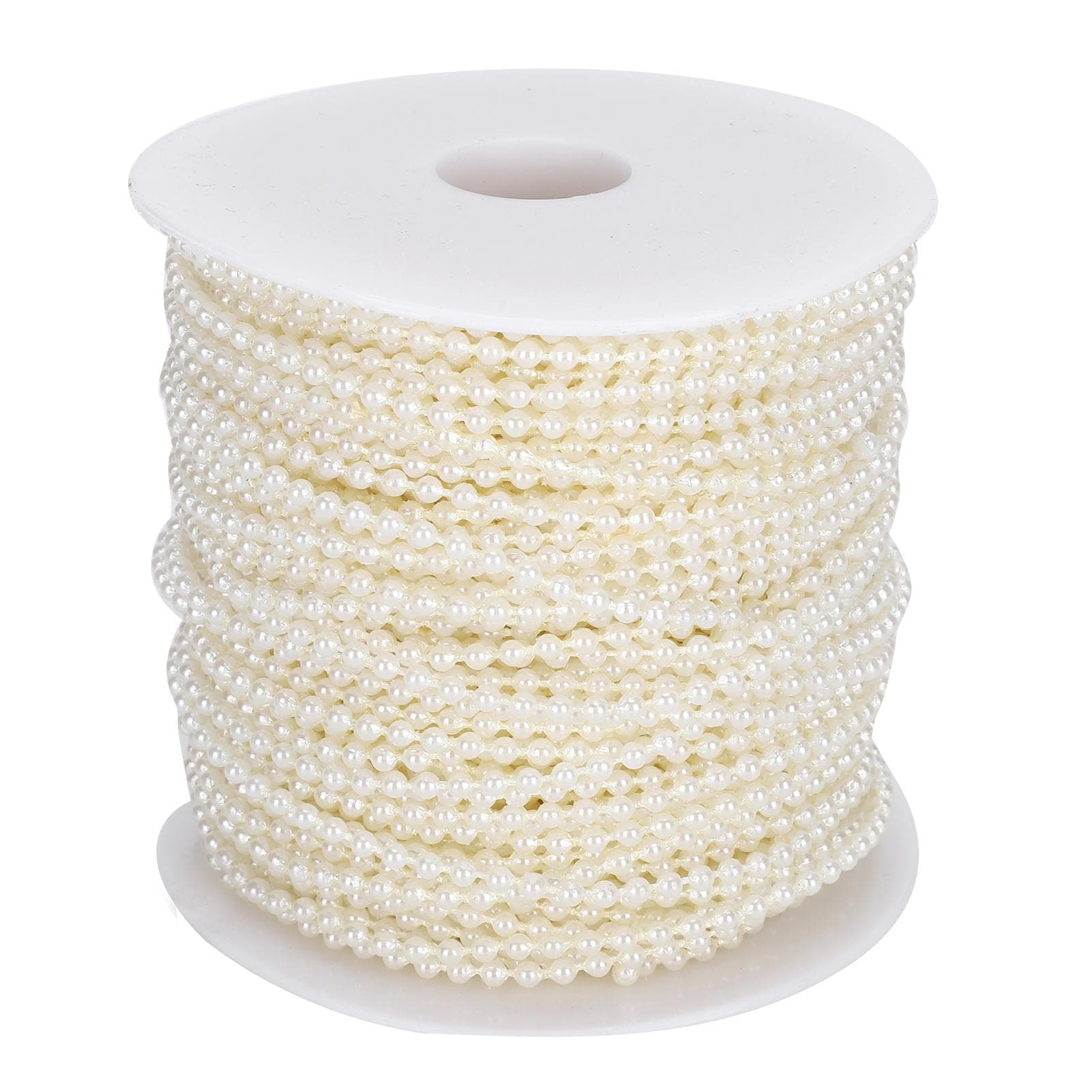 Faux Pearl Bead Garland String Round DIY Decoration Craft Clothing Accessories 3mm beige