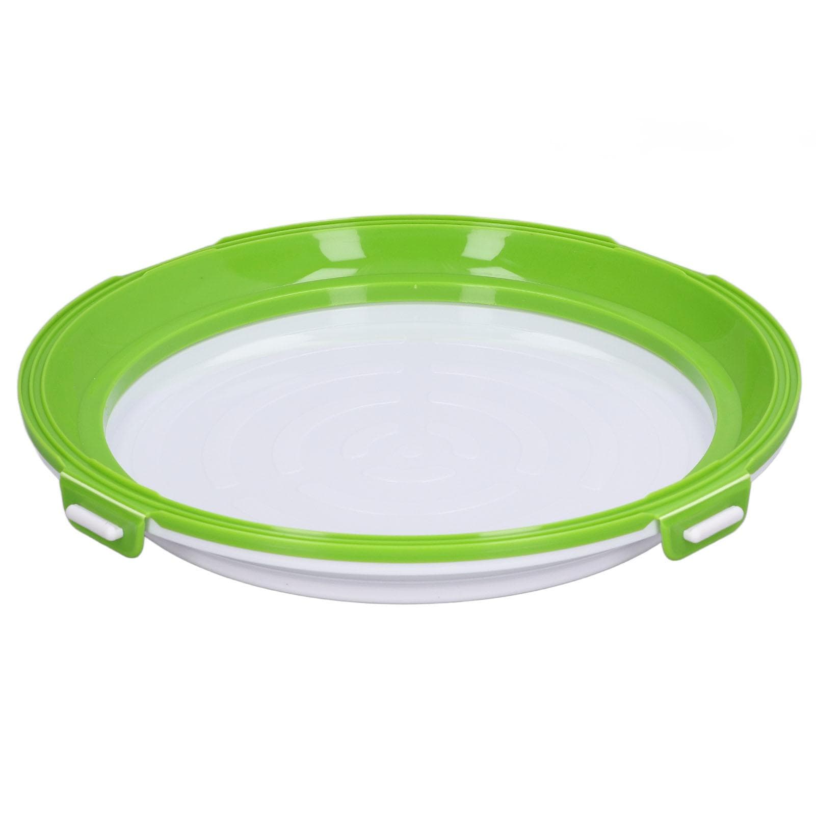 Food Preservation Tray Reusable Stackable Round Kitchen Storage Container with Sealing LidRed L green
