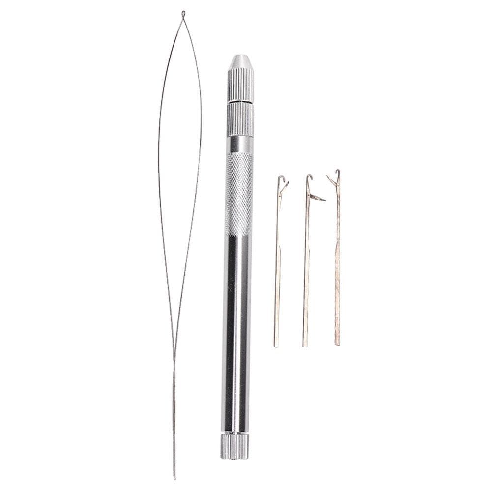Aluminum Handle Pulling Loop Needle Micro Beads Looper Threader for Hair Extension