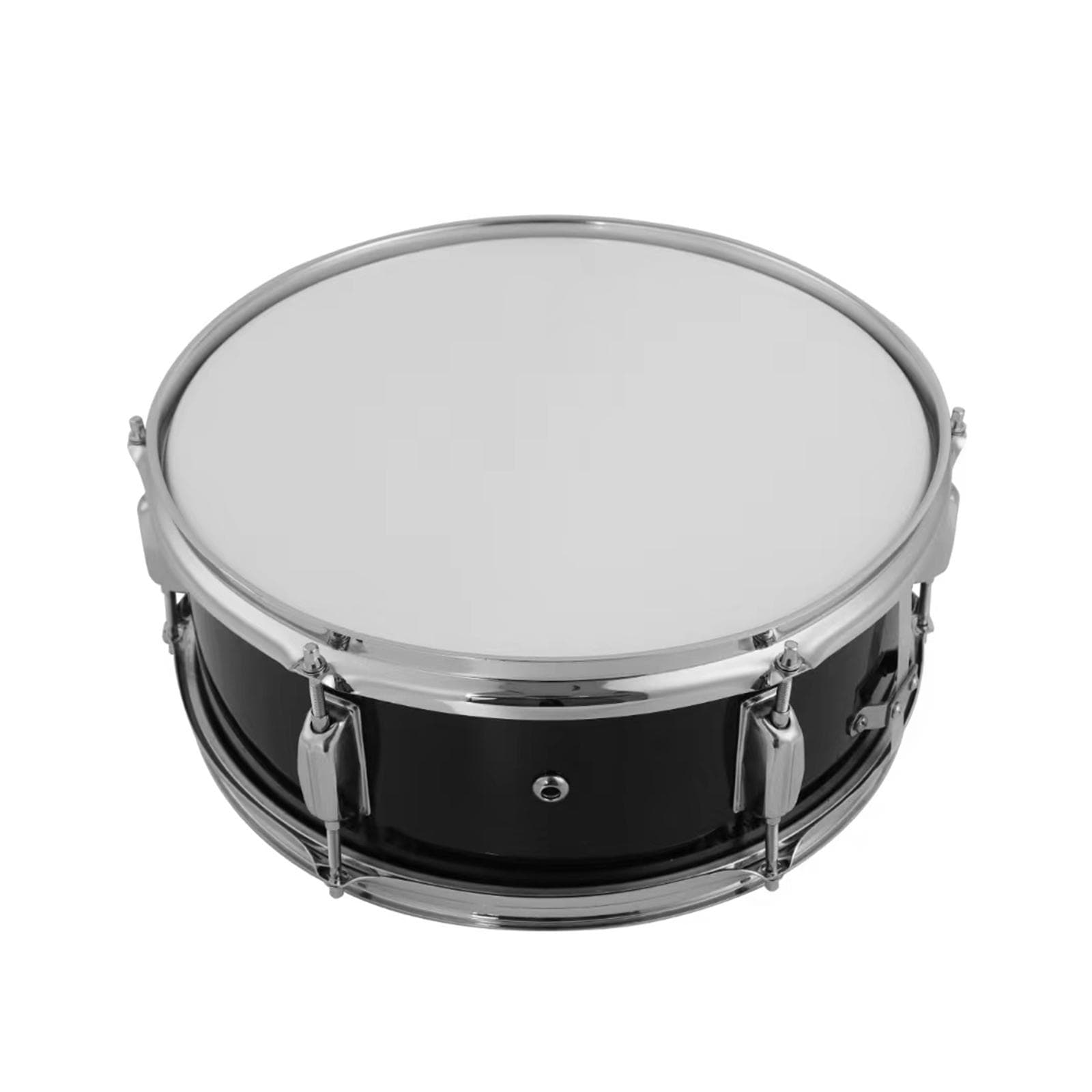 12inch Snare Drum with Drumsticks Shoulder Strap Drum Key Percussion Instrument for Students black