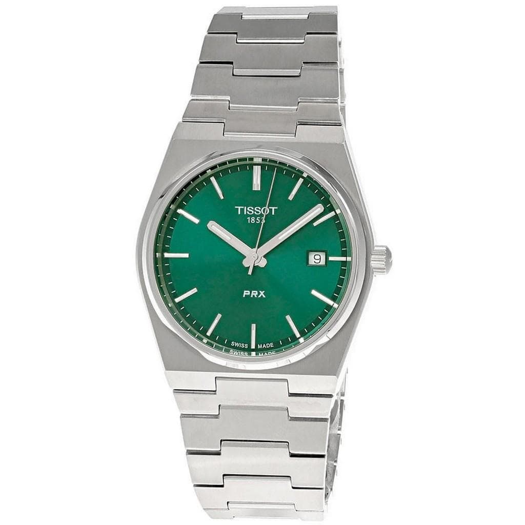Tissot T-Classic PRX Stainless Steel Green Dial Quartz T137.410.11.091.00 100M Men's Watch green