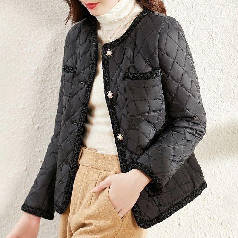 Small-flavor Style Light Cotton Jacket for Women's Winter New Niche Short Baseball Jacket Quilted Cotton Jacket 2XL