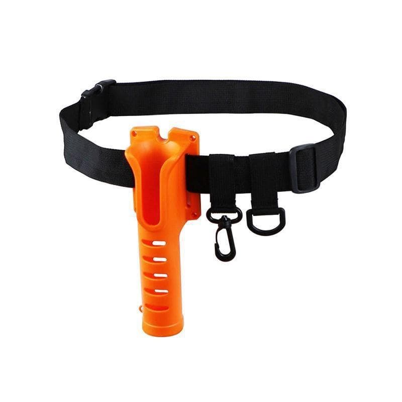 Portable Pole Insertion Device Holder Fishing Gear Tackles Adjustable Waist Fishing Rod Holder Fishing Rod Pole Inserter orange