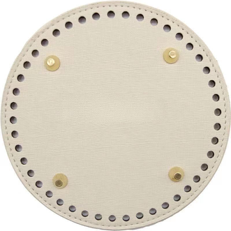 1Pcs Handmade DIY Woven Handbag Bottom Accessories Tulip Handbags Material PU Bag Bottom Plate 15cm white