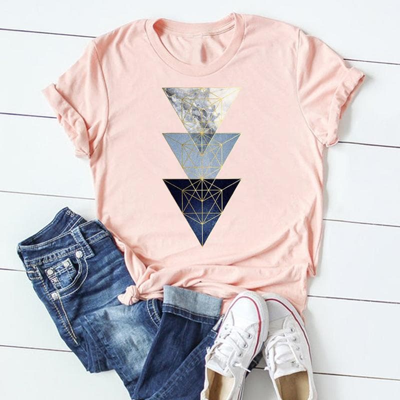 (Asian Size) Watercolor Feather Vintage Bird Women Print Short Sleeve Tee Top Fashion Tshirt Clothing Casual Summer Lady Female Graphic T-shirt L