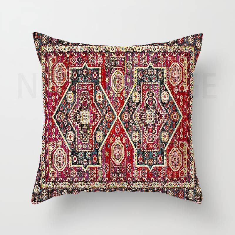 Red Moroccan Ethnic Short Plush Pillowcase Living Room Bedroom Sofa Cushion Cover Home Decor 40x40 45x45 50x50 60x60 50x50cm